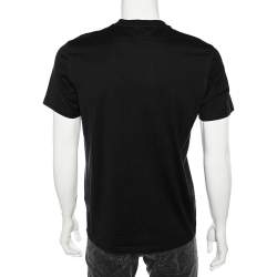 Pre Owned تي شيرت جيفنشي قطن مطبوع أسود أكمام قصيرة رقبة مستديرة مقاس وسط (ميديوم)