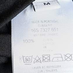 Pre Owned تي شيرت جيفنشي قطن مطبوع أسود أكمام قصيرة رقبة مستديرة مقاس وسط (ميديوم)