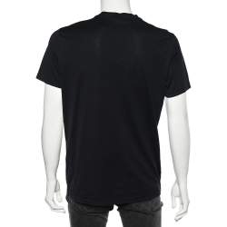 Pre Owned تي شيرت جيفنشي رقبة مستديرة كبيرة أكمام قصيرة قطن مطبوع أسود مقاس صغير جدا