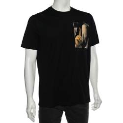 Givenchy Black Abstract Printed Cotton Crewneck T-Shirt S