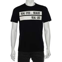 مملوكة مسبقًا Givenchy Black Cotton Real Eyes Printed Crewneck T-Shirt M