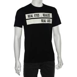 مملوكة مسبقًا Givenchy Black Cotton Real Eyes Printed Crewneck T-Shirt M