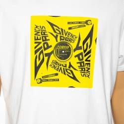 Pre Owned Givenchy White Extreme Logo Record Print Cotton Short Sleeve T-Shirt L 