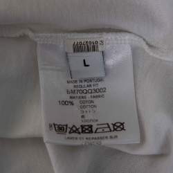 Pre Owned Givenchy White Extreme Logo Record Print Cotton Short Sleeve T-Shirt L 
