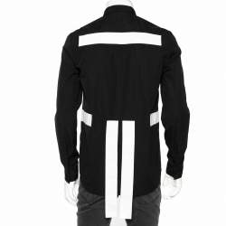 Pre Owned Givenchy Black & White Band Inset Cotton Button Front Shirt M