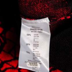 Pre Owned Givenchy Black & Red Geometric Pattern Intarsia Knit Sweater L