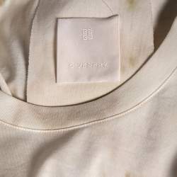 Givenchy White Tie-Dye Heart Printed Cotton Crewneck Oversized T-Shirt M