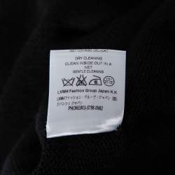 Givenchy Black Fair Isle Logo Knit Wool Frayed Edged Sweater M