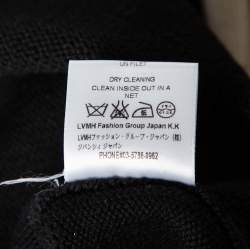 مملوكة مسبقًا Givenchy Black Intarsia Knit Wool Logoed Long Sleeve Sweater M