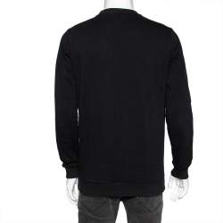 مملوكة مسبقًا Givenchy Black Rottweiler Print Cotton Crewneck Sweatshirt XS