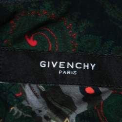 Pre Owned Givenchy Green Airplane Printed Cotton Button Front Shirt M