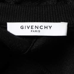 مملوكة مسبقًا Givenchy Black Printed Velour Shoulder Zip Detail Sweatshirt S