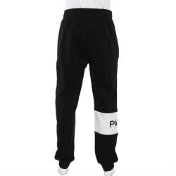 Pre Owned Givenchy Black Logo Embroidered Cotton Knit Sweat Pants M