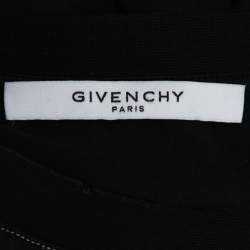 Givenchy Black Logo Printed Side Trim Detail Distressed T-Shirt S