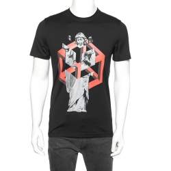 Givenchy Black Printed Cotton Short Sleeve T-Shirt S