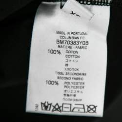 Pre Owned تي شيرت جيفنشي مدخلات شبك وقطن ممزق أسود طباعة شعار الماركة مقاس صغير جداً( إكس سمول )