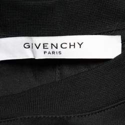 Pre Owned تي شيرت غيفنشي مدخلات شبك وقطن ممزق أسود طباعة شعار الماركة مقاس صغر جداً ( إكس سمول )