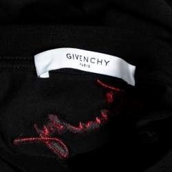 Pre Owned تي شيرت غيفنشي قطن أسود طباعة أسد برقبة عريضة مقاس صغير جداً ( إكس سمول )