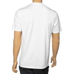 مملوكة مسبقًا Givenchy White Cotton Logo Printed Crew Neck T-Shirt XS