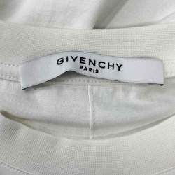 مملوكة مسبقًا Givenchy White Cotton Logo Printed Crew Neck T-Shirt XS