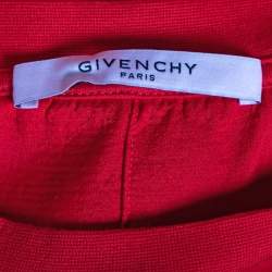 Pre Owned Givenchy Red Cotton Rottweiler Printed Distressed T-Shirt S