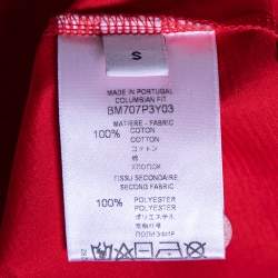 Pre Owned Givenchy Red Cotton Rottweiler Printed Distressed T-Shirt S