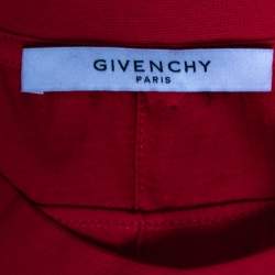 Pre Owned تي شيرت جيفنشي مدخلات شبك وقطن ممزق أحمر أكمام قصيرة مقاس صغير جداُ ( إكس سمول )