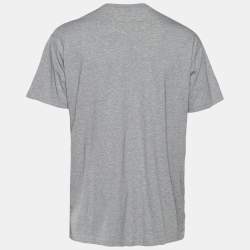 Pre Owned Givenchy Grey Mélange Knit Columbian Fit Rottweiler T-Shirt S