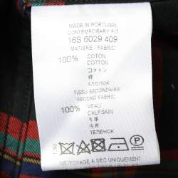 Pre Owned Givenchy Black & Red Tartan Cotton Pocket Detail Shirt L