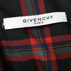 Pre Owned Givenchy Black & Red Tartan Cotton Pocket Detail Shirt L