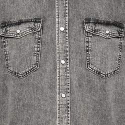 Pre Owned قميص جيفشي دينم رصاصي أكمام طويلة مقاس كبير جداً جداً (اكس اكس لارج)