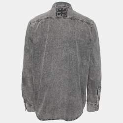 Pre Owned قميص جيفشي دينم رصاصي أكمام طويلة مقاس كبير جداً جداً (اكس اكس لارج)