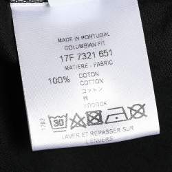 مملوكة مسبقًا تي شيرت جيفنشي تريكو قطن مطيوع سمكة قرش أسود أكمام قصيرة مقاس صغير جداً جداً (اكس اكس سمول)