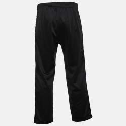 Pre Owned Givenchy Black Jersey Logo Tape Trimmed Trackpants L