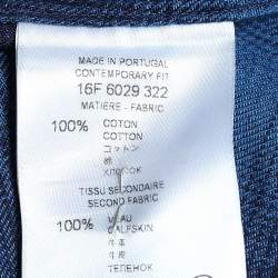 Pre Owned قميص جيفنش أزرق كحلي مزين برقعة نجوم منقوشة من الفلانيل أكمام طويلة مقاس متوسط