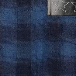 Pre Owned قميص جيفنش أزرق كحلي مزين برقعة نجوم منقوشة من الفلانيل أكمام طويلة مقاس متوسط