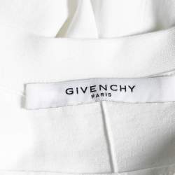 Pre Owned توب جيفنشي قطن أبيض مطبوع ومزخرف مرآة رقبة مستديرة مقاس صغير جداً (اكس سمول)