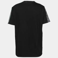 Pre Owned Givenchy Black Cotton Logo Band Sleeve Crew Neck T-Shirt XXL