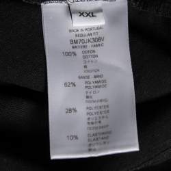 Pre Owned Givenchy Black Cotton Logo Band Sleeve Crew Neck T-Shirt XXL