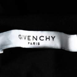 Pre Owned تي شيرت جيفنشي قطن أسود بطبعة الشعار وبأكمام قصيرة مقاس كبير جدًا - إكس لارج