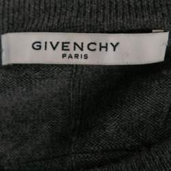Pre Owned Givenchy Grey Wool Star Embroidered Long Sleeve Sweater L