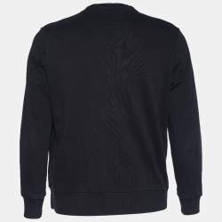 Pre Owned Givenchy Black Terry Knit 4G Applique Sweatshirt S