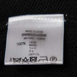 مملوكة مسبقًا Givenchy Black Logo Intarsia Knit Wool Long Sleeve Sweater M