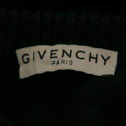 مملوكة مسبقًا Givenchy Black Logo Intarsia Knit Wool Long Sleeve Sweater M