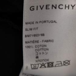 Pre Owned Givenchy Black Logo Print Cotton Short Sleeve Crew Neck T-Shirt M