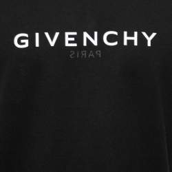 Pre Owned Givenchy Black Logo Print Cotton Short Sleeve Crew Neck T-Shirt M