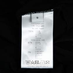 Pre Owned Givenchy Black Distressed Cotton Logo Printed Short Sleeve T-Shirt S