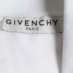 Pre Owned Givenchy White Cotton Logo Detail Polo T-Shirt S