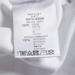 Pre Owned Givenchy White Cotton Logo Detail Polo T-Shirt S