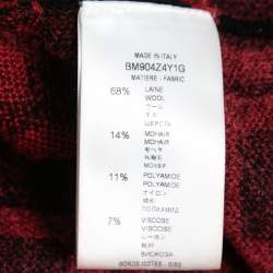 Givenchy Black and Red Wool All Over Logo Crewneck Sweater L